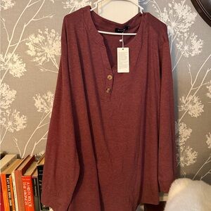 Burgundy Long Sleeve Women's Top